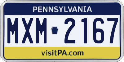 PA license plate MXM2167