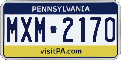 PA license plate MXM2170
