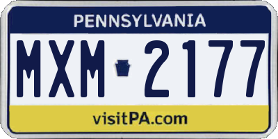 PA license plate MXM2177
