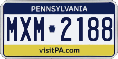 PA license plate MXM2188