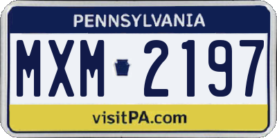 PA license plate MXM2197