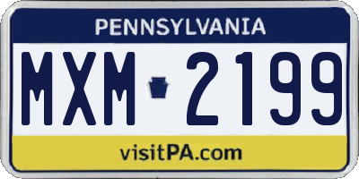 PA license plate MXM2199