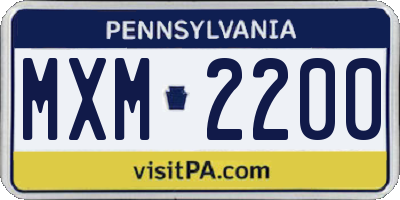 PA license plate MXM2200