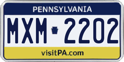 PA license plate MXM2202