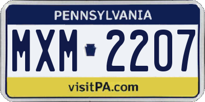 PA license plate MXM2207
