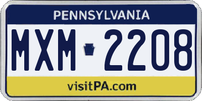 PA license plate MXM2208