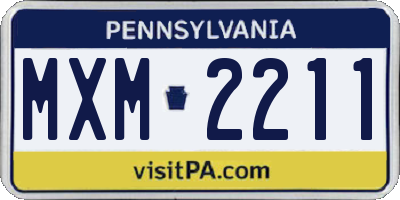 PA license plate MXM2211