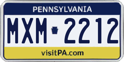 PA license plate MXM2212