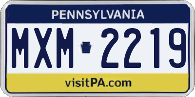 PA license plate MXM2219