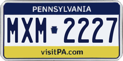 PA license plate MXM2227