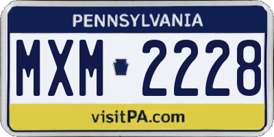 PA license plate MXM2228