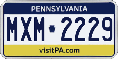 PA license plate MXM2229