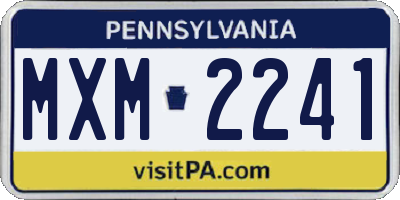 PA license plate MXM2241