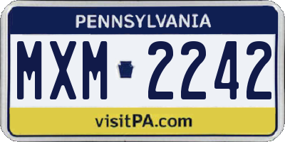 PA license plate MXM2242