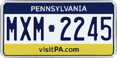 PA license plate MXM2245