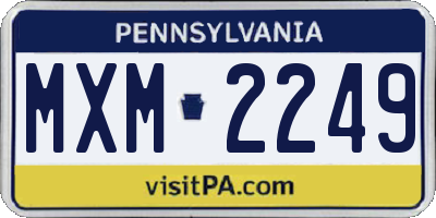 PA license plate MXM2249