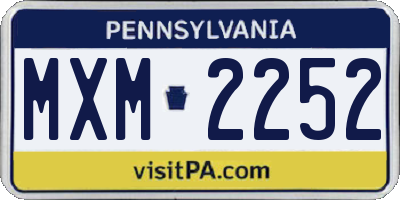 PA license plate MXM2252