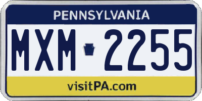 PA license plate MXM2255