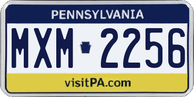 PA license plate MXM2256