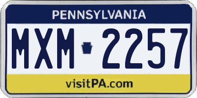 PA license plate MXM2257
