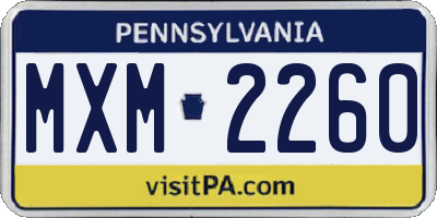 PA license plate MXM2260