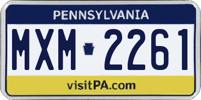 PA license plate MXM2261
