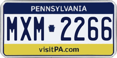 PA license plate MXM2266