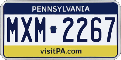 PA license plate MXM2267
