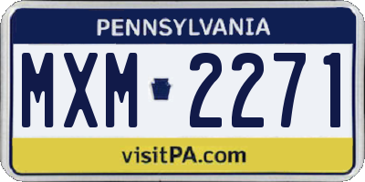 PA license plate MXM2271