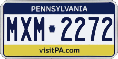 PA license plate MXM2272