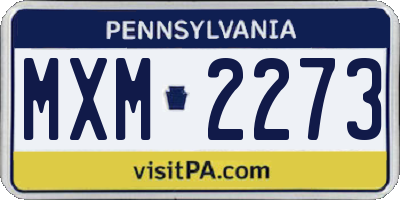 PA license plate MXM2273
