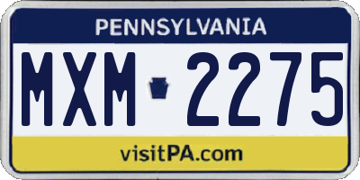 PA license plate MXM2275