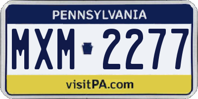 PA license plate MXM2277