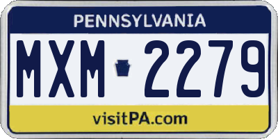 PA license plate MXM2279