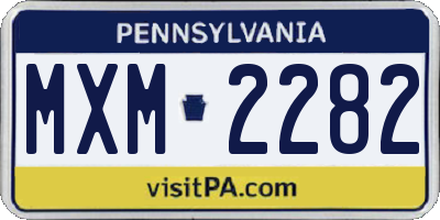 PA license plate MXM2282