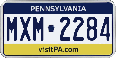 PA license plate MXM2284