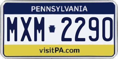 PA license plate MXM2290