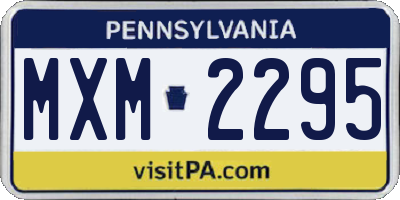 PA license plate MXM2295