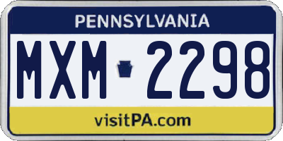 PA license plate MXM2298