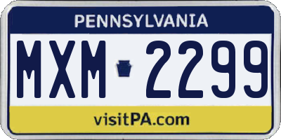 PA license plate MXM2299
