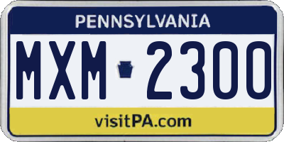 PA license plate MXM2300
