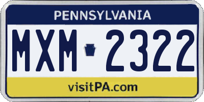 PA license plate MXM2322