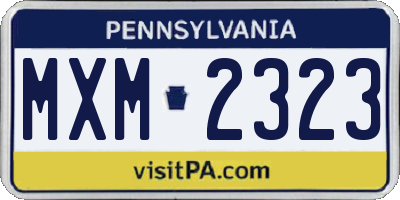 PA license plate MXM2323