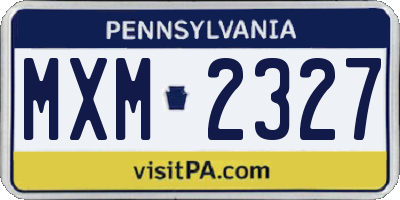 PA license plate MXM2327