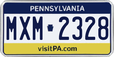 PA license plate MXM2328