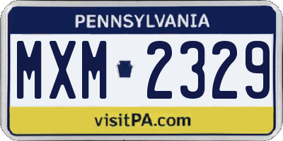 PA license plate MXM2329