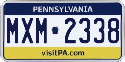 PA license plate MXM2338