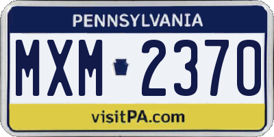 PA license plate MXM2370