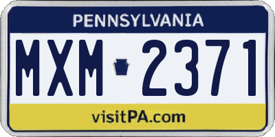 PA license plate MXM2371