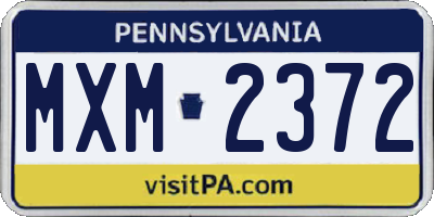 PA license plate MXM2372